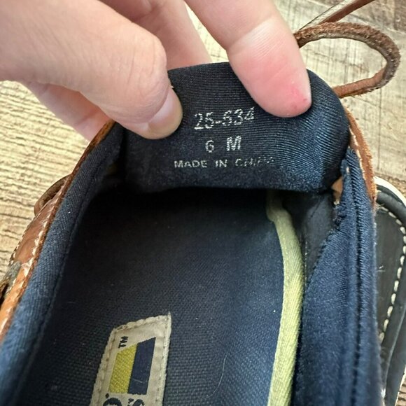 Sebago Docksides Men's Brown/Black Slip On Boat Shoes Size 6 - Picture 7 of 12